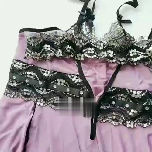 Sheer Mesh and Lace Badydoll Set Sexy Lingerie for Women